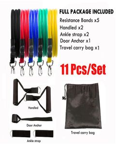 11 18 PC SET PU Halat Fitness Egzersizleri Direnç Bantları Lateks Tüpler Pedal Excerciser Vecturing Egzersiz Elastik Yoga Band NE1575680