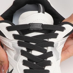 Sko delar Tillbehör 1Pair Elastic Laces Sneakers Tennis Inget slips Shoelaces vuxna barn 8mm breda lägenheter gummis skosnör utan slipsar skor tillbehör 231128