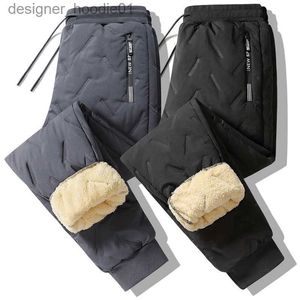 Men's Pants 2023 Winter Fleece Pants For Men Lambs Wool Warm Trousers Casual Thicken Homme Cheap Clothing Big Size Joggers Sweatpants L231129