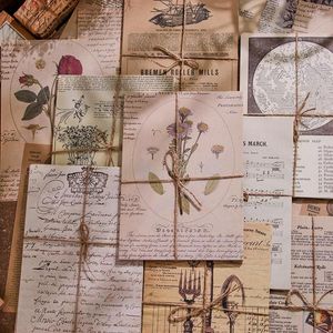 Листы винтажные вдохновение серия ретро -материала для творческой DIY Junc Junk Journ Decor Collage Memo Scripbook Staterary