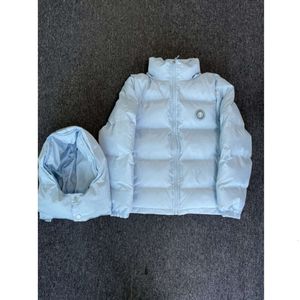 Mode Trapstar Blue Minimalist Letter Trendy 2023 Herbst/Winter Paar Baumwolljacke mit Hut 688ss