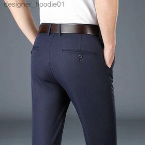 Herrbyxor 2023 Spring Autumn Men's Casual Pants Man Slim Fit Chinos Fashion Trousers Formella byxor märke kläder plus storlek 30-40 L231129