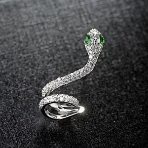 Fashion- platinum punk earring zircon individuality snake left ear single earring232R