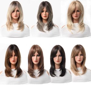 Perucas sintéticas peruca simulação cabelo cabeça conjunto feminino peruca boné oito figura liu haishui ondulado médio longo cabelo encaracolado