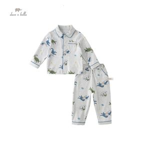 Pajamas Dave Bella Children's Boy's Pajamas Suit Autumn Fashion Casual Pure Cotton Comfortable Print Cute Two-Piece DK3236847 231124