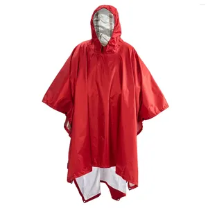 Impermeabili Pioggia Escursionismo Cappotto leggero portatile Poncho Giacca multifunzionale con cappuccio Campo impermeabile Riutilizzabile 1 per 3