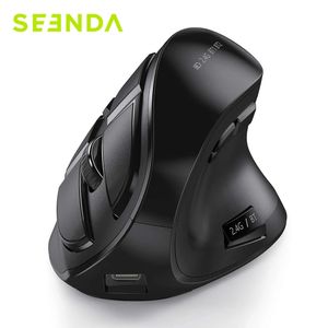 Tangentbordsmuskombinationer Seenda vertikala ergonomiska trådlösa laddningsbara Bluetooth 5 0 3 0 2 4G USB -möss för dator bärbar dator PC MAC iPad Office 231128