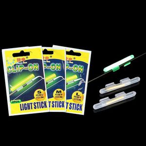 Fishing Accessories 100pcs SSSMLXLXXL Fluorescent Light stick 2 in 1 Snap Clip On Rod Tip Glow Stick Night Tackle 00074 231128