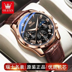 Swiss Famous Brand Authentic Watch Men's High End Handsome Fashion Trend Business True Belt Style Waterproof Night Glow