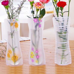 Vaser 3st Portable Foldbara Wedding Office Home Decoration PVC Plastic Flower Plant Container 275 12cm 230428