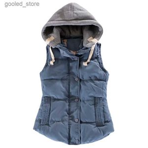 Kamizelki męskie jesienne zima moda podstawowa kurtki Kobieta Chaqueta Młonier Hooded Płaszcz Kobiety kamizelki parkas ubrania damskie odzież wierzchnia casaco feminino Q231129