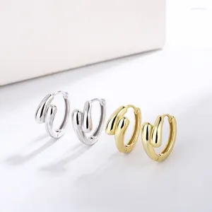 Stud Earrings European And American S925 Sterling Silver Irregular Ring Ear Buckle Women's Cool Versatile Ornament