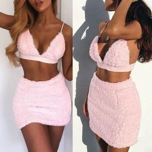 Topy kobiety seksowne spódnice stroje kantarowe vneck koronki bez pleców Balette crop top stanik mini spódnice