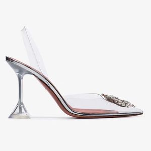 Sandals Women's Summer New Transparent High Heels Women's Thin Heel Pointed Shoes Back Air Versatile Fairy Women's Shoes