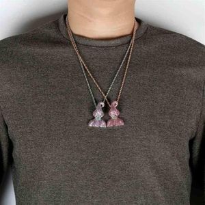 Collane con ciondolo GUCY Personaggio Hip Hop Anime Majin Bu Collana Micro Pave CZ Pendenti in pietra Uomo Regalo di Natale273q