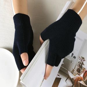 Cycling Gloves USB Recharging Electric Heated Fingerless Knitted Half-Finger Mittens Laptop Keep Warm