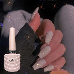 Nagelgel 12 färger reflekterande glitterpolska mousserande auroras laserkonst lack semi permanent topp basrock 10 ml