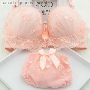 Sexy Set Sexy Push Up Bra Set Korean Cute Women's Brassiere Fitness Underwear Soft Bra+Pantys Lingerie Comfort Stretchy Sexually Top Sets L231129