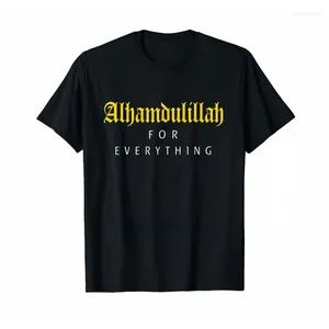 Homens Camisetas Verão Camisa Islâmica Para Homens Muçulmanos Alhamdulillah Tudo Camisetas Impressão Engraçada Mans Tops Moda Casual Tees