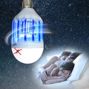 Best2011 Elektrisches LED-Nachtlicht mit doppeltem Verwendungszweck, Bug-Zapper-Glühbirne, Mückenschutz-Killer, 15 W, Schraublammsockel, für US 110 V/EU 220 V LL