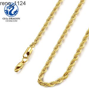 14K diamantgeschliffene Seilkette Halskette für Männer Frauen geflochtene Twist-Kette