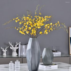 Decorative Flowers MBF High Quality Real Touch Yellow Artificial Dancing Orchid For Wedding Home Party Decoration Fake Phalaenopsis Flower