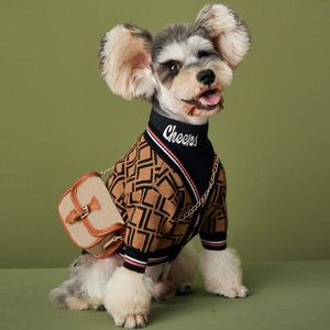 Sweaters Tasarımcı Köpek Giysileri Pet Ropa Perro Kostüm Para Küçük Köpekler için Palto Yavru Yokslu Mektup Baskı HARDIGAN TAKIMI Tığ işi Jersey Sweater