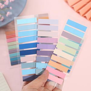 Cartoon Morandi Transparent Sticky Notes Paster Sticker Creative PET Notepad Index Flags Key Points Label Bookmark Stationery