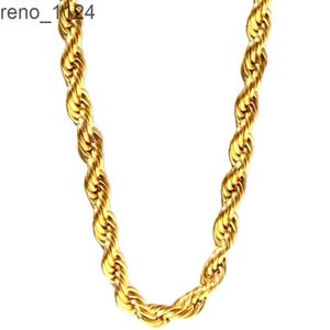 Xinfly summer Custom 6MM Thick Pure 18K Real Yellow Gold Twisted Au750 Rope Link Chain fine Jewelry Necklace