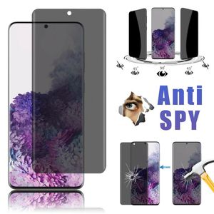 Protetor de tela de telefone anti-esppy para Samsung Galaxy S21 S22 S23 Vidro temperado de privacidade para Samsung S23plus com função de impressão digital