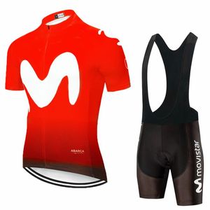 2019 Red Movistar Cycling Team Jersey 20D 자전거 반바지 Ropa Ciclismo Mens 여름 Quick Dry Pro Bicycling Maillot Bottom Wear315d
