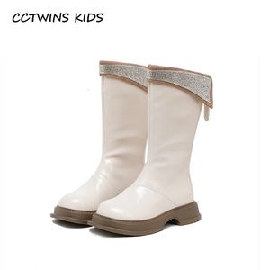 Boots Kids High 2023 Winter Toddler Girls Girls Fashion Fashion Brand Chelsea Long Kids Warm Fur Crystals Platform 231128