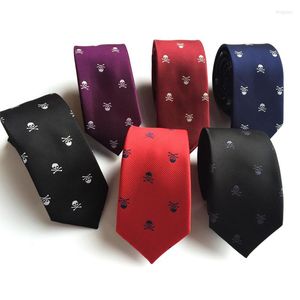 Yay bağları yenilik erkekler jakard kafatası festivali düğün partisi tatil dar boyun kravat polyester 6cm ipek çiçek iş hediyesi kravat kravat