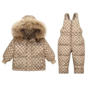 W dół płaszcz dla dzieci Zestawy odzieży -30 stopnia -30 stopni zimowa dziewczyna kaczka dół kurtka do kaczki dla dzieci ciepły garnitur maluch chłopców płaszcz 231129
