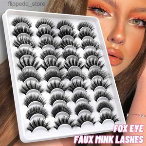 Falska ögonfransar Groinney 20 Par False Lashes 3D Mink Lashes Fluffy Dramatiska tjocka volym Eyelashes Natural Lashes Fake Lashes Makeup Q231129