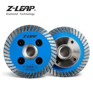 Parts ZLEAP 2pcs 3" Mini Diamond Blades Carving Cutting Disc M14 5/811 Removable Flange Turbo Rim Hot Pressed Saw Blade For Stone