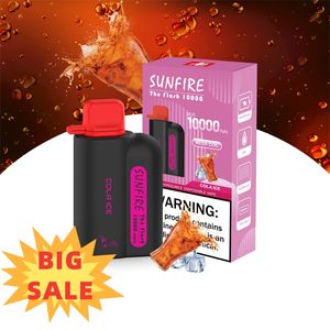 elektronische Zigarette Sunfire Vape Max 10.000 Züge Vapers Desechables Cola Ice 8.000 Züge Riegel 650 mAh wiederaufladbarer Akku 10.000 Züge 8.000 Einweg-Vape-Stift-Kit 0 2 3 5 %