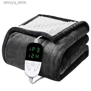 Electric Blanket Electric Blanket Flannel Blanket Mattress Winter Machine Washable Double Layer Temperature Control Warmer Heated Throw Blanket Q231130