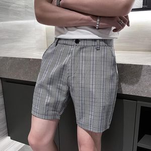 Mäns shorts herrar sommarkoreansk version högkvalitativ bomullshundstotte rutig löpning sport casual korta byxor kläder