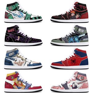 DIY Classics Comfotable Exquisite Antiskid Basketball Shoes 1s Men Kvinnor Anpassade anime karaktärer Fashionabla Dark Chocolate Sneakers