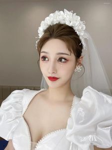 Headpieces Bridal Headwear Headband High-end Wedding Dress Veil Jewelry Trip Female Ball Head Styling Headdress