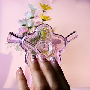 New Pentagram glass bong pipe hookah Super thick girly cute glass smoking pipe water bong accessories