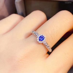 Cluster Rings Elegant Gift For The Birthday Fashion Natural And Real Sapphire 925 Sterling Silver Fine Jewelry