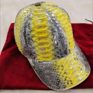 BERETS 2023 Luxury Snake Leather Men's Hat Four Seasons Baseball Golden Leisure Peaked Cap Unisex Sunshade 45