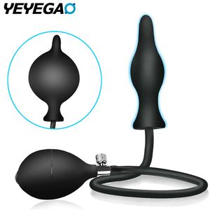 Sex Toy Massager Uppblåsbar rumpa plugg Body-Safe Silicone Anal Balloon Pump med Quick Release Valve Stretch Toys för nybörjare Advanced