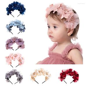 Acessórios de cabelo bebê floral hoop hairband artificial flor headband princesa pogal adereços qualidade superior