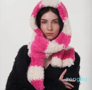 Lenços inverno colorido listrado cachecol engrossado quente lambswool malha cachecol ao ar livre longo pelúcia xale presentes de natal hijab