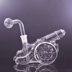 Sanatsal Yaratıcılık 14mm Kadın Dab Teçhizat Su Boru Cam Bong Harman Yorum şekli Bubbler Downteam Yağ Brülör Boruları ile Sigara Boru