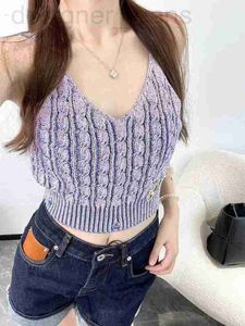 Women's Sweaters designer American Spice Girl 23 Early Autumn New V-Neck Fried Dough Twists Knitted Vest Style Small Sling with Underlay Sexy Top GESU
