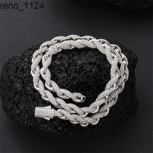 Fashion High Quality Hip Hop Jewelry Gold Plating Iced Out Zircon 8MM Rope Chain Necklace For Men